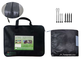 Tentproinc size comparison with measuring tape showing 8' x 15'3" fit