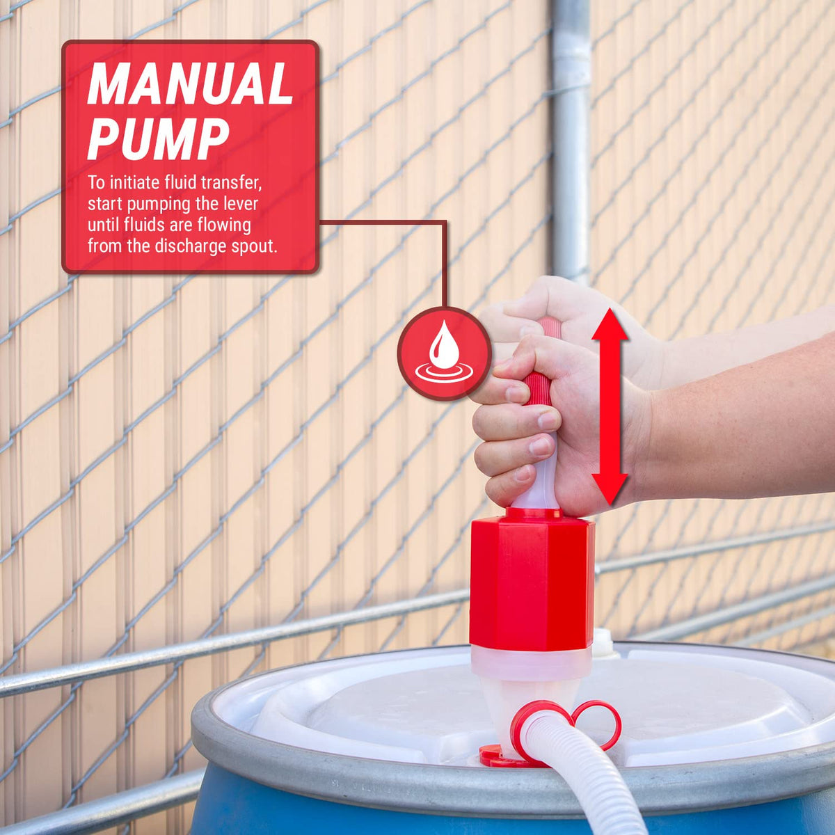 TERA PUMP installed in a 55 gallon drum for quick dispensing