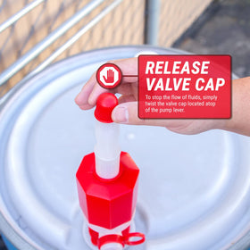 TERA PUMP lever-action handle in use enabling single-handed pumping efficiency