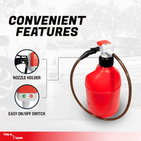TERA PUMP beside 5-gallon can to show size and portability benefits
