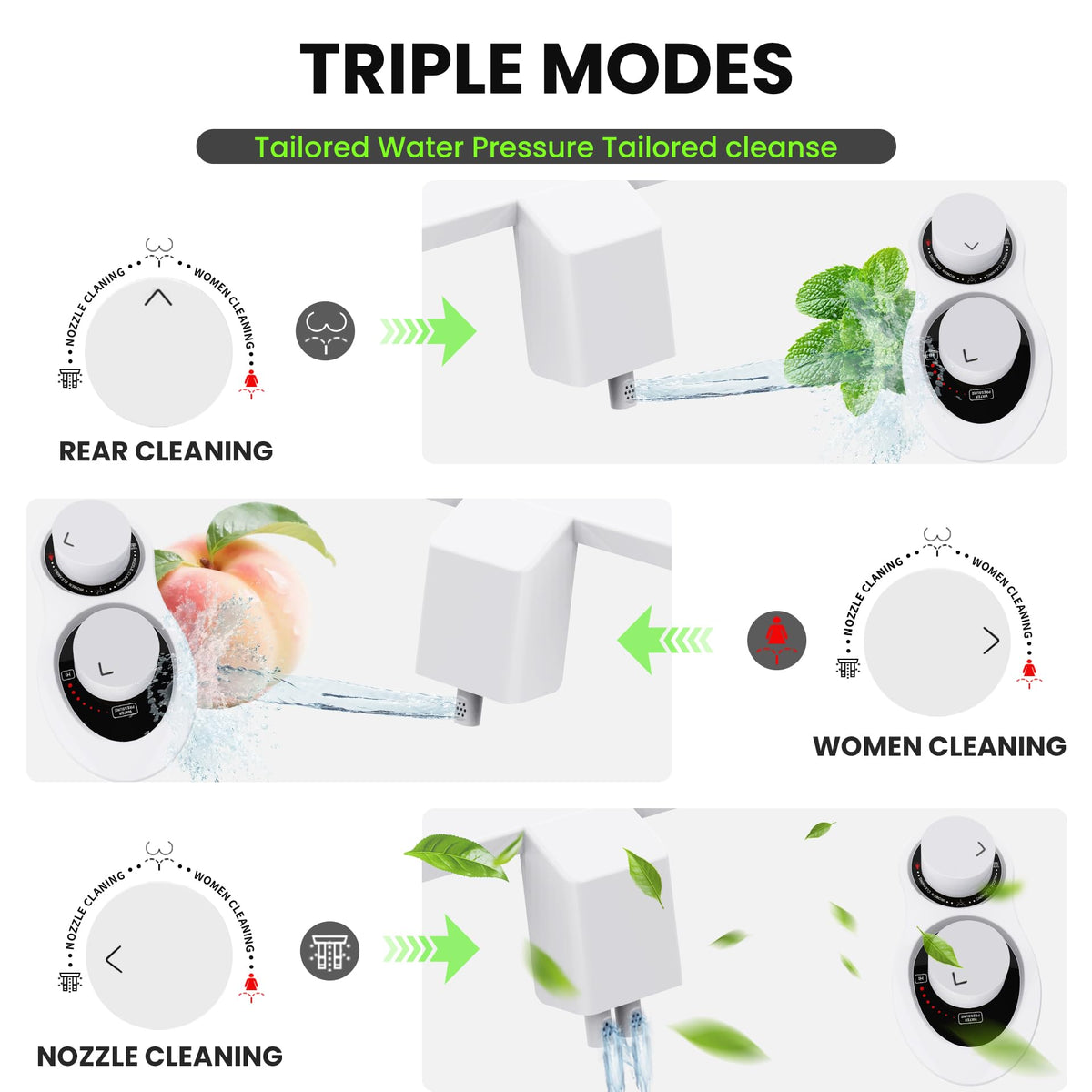 Terapaton next to toilet seat showing scale and how it fits narrow spaces