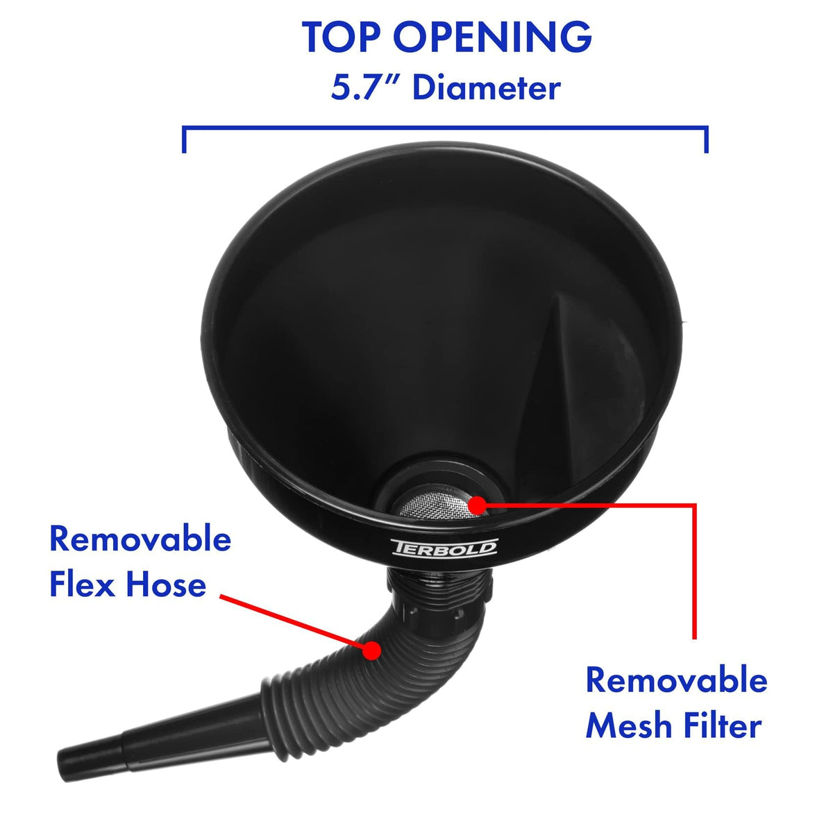 Terbold flexible hose attached bending into tight port