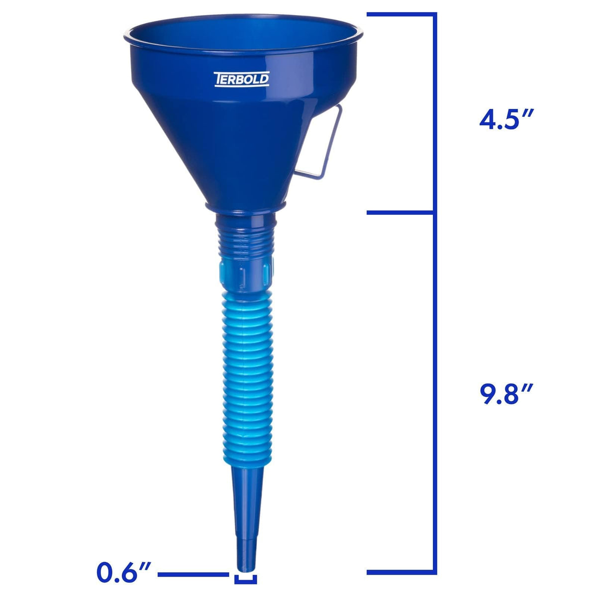 Terbold funnel beside ruler showing scale and dimensions