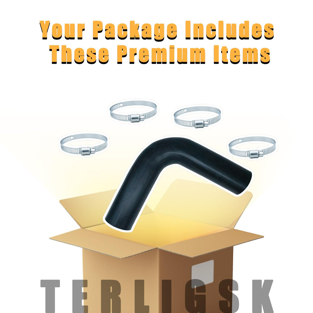 TERLIGSK hose fixed with clamps on filler neck showing leak-resistant benefit
