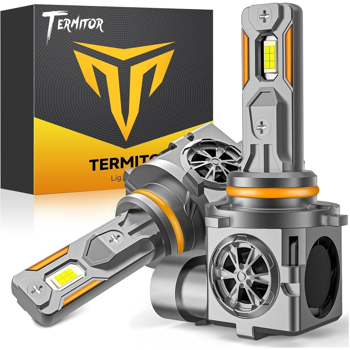 Termitor 9006 HB4 front profile showing bright LED face for clearer night vision