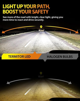 Termitor beam pattern projected on wall showing clear road illumination