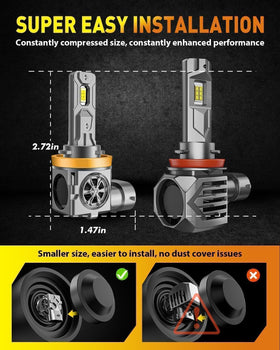 Termitor bulbs installed in headlight housing offering brighter view