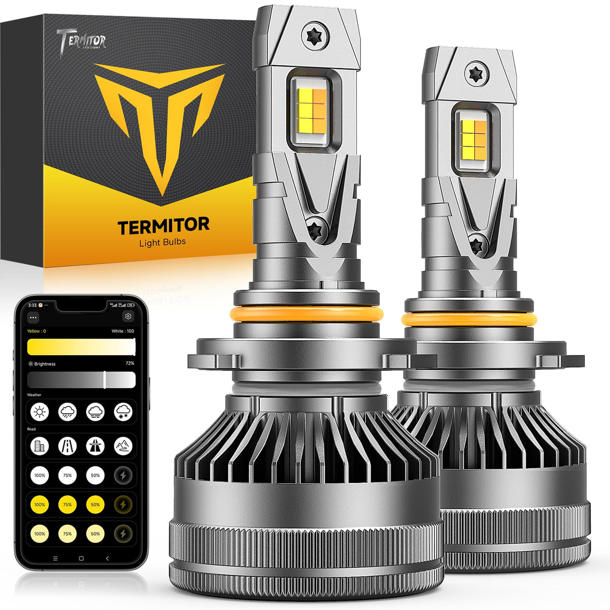 Termitor front packaging showing bulbs and accessories for easy identification and quick install