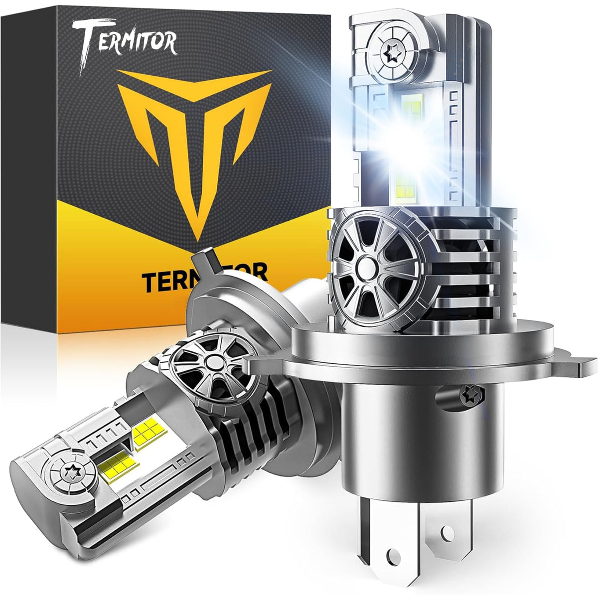 Termitor front view of H4/9003 bulb showing compact design and improved visibility