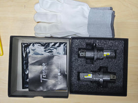 Termitor next to halogen bulb showing size comparison and direct replacement
