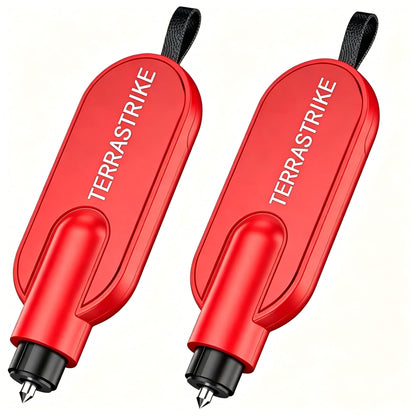 TERRASTRIKE CAR ESCAPE front view showing compact rescue tool and two-pack benefit
