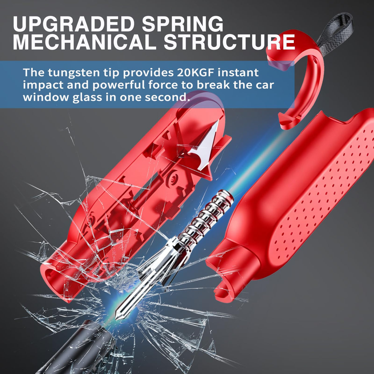 TERRASTRIKE CAR ESCAPE hardened breaking tip detail for reliable glass impact