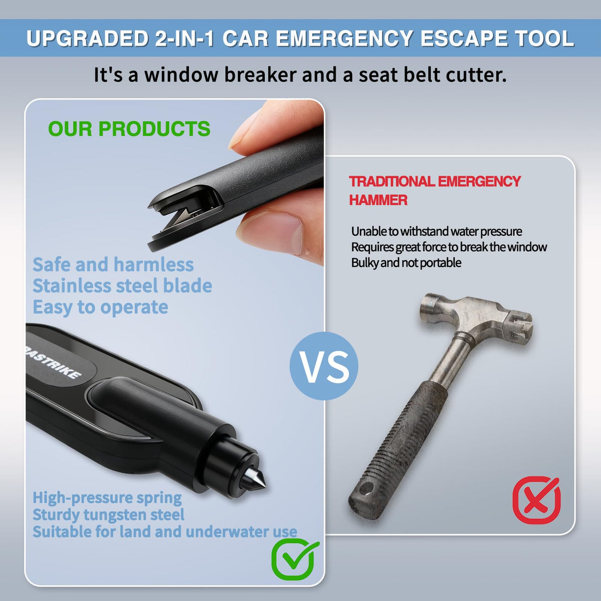TERRASTRIKE protective cover over blade highlighting safe storage and injury prevention