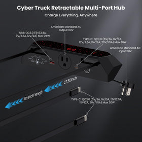 TESCYBERMODS AC outlet and USB ports view enabling versatile charging