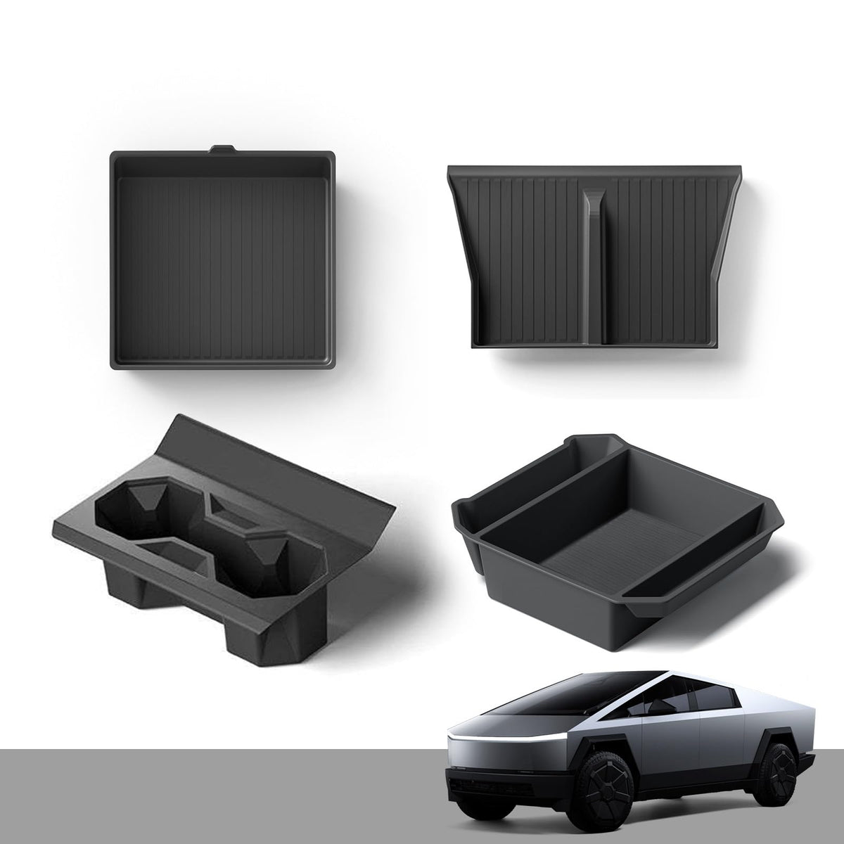 TESCYBERMODS front view of console insert showing organized storage benefit