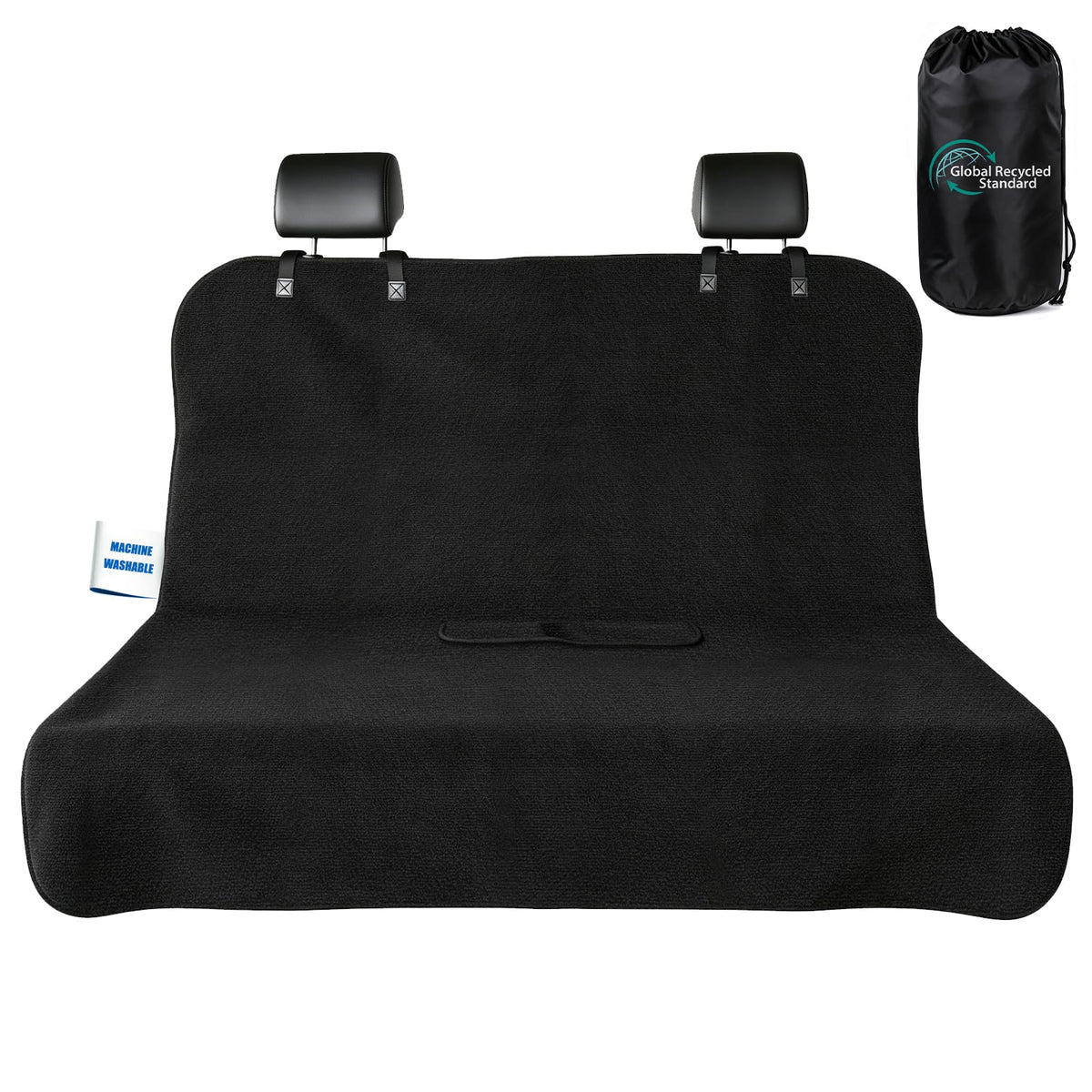 TESFEEL front view of seat cover showing full-coverage protection and neat fit