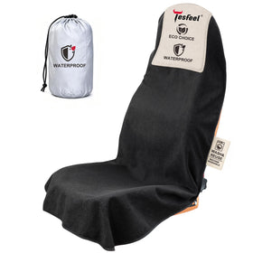 TESFEEL front seat cover full view showing neat protection and comfort