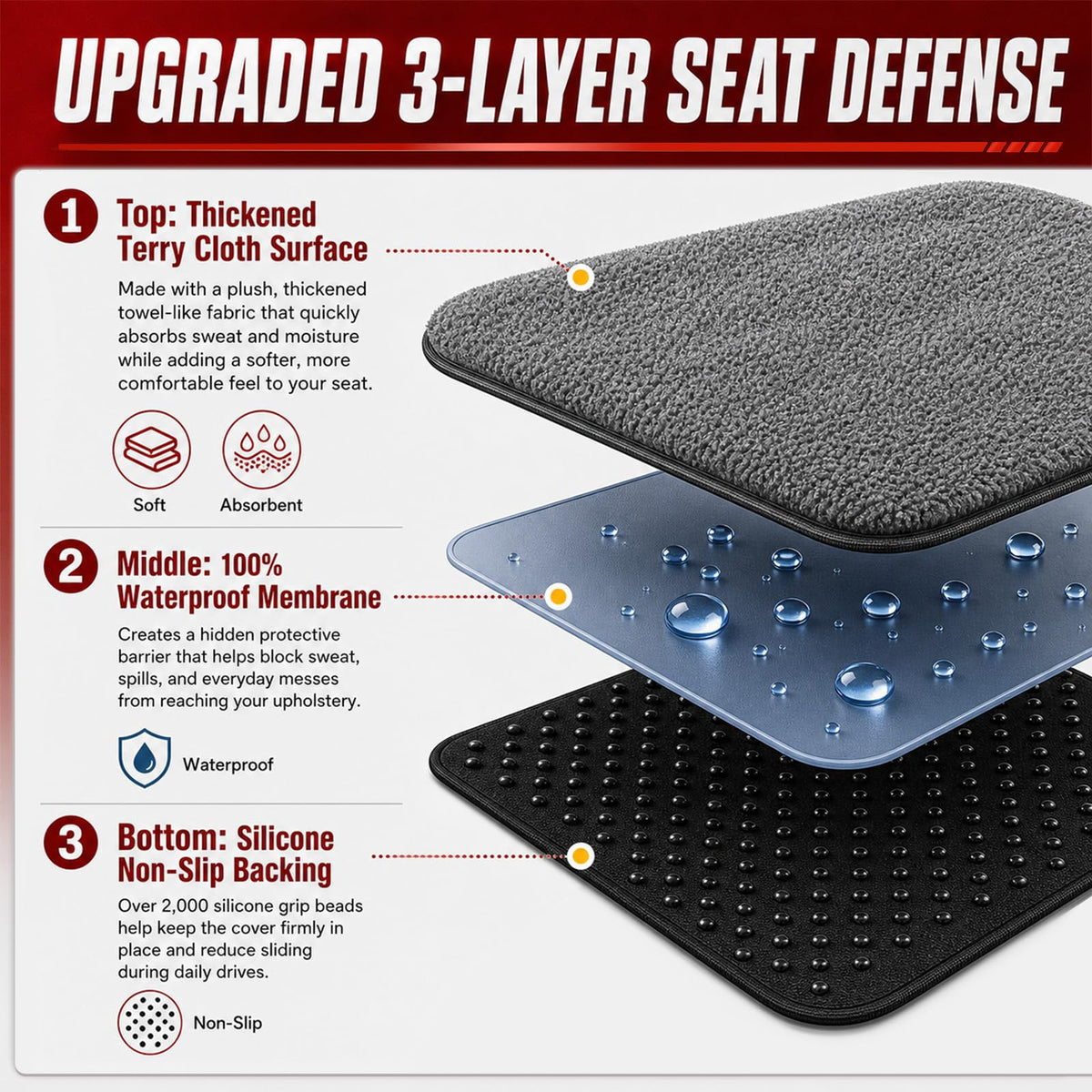 TESFEEL being draped over a car headrest for fast installation and convenience
