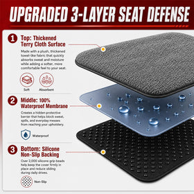 TESFEEL being draped over a car headrest for fast installation and convenience