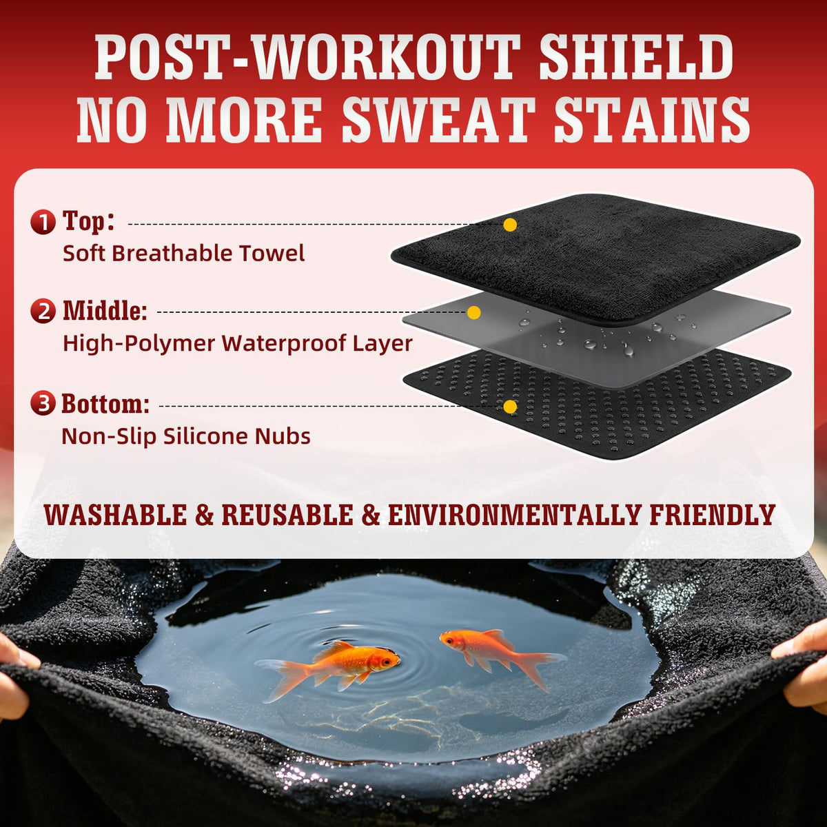 TESFEEL non-slip backing detail demonstrating grip that reduces cover movement during trips