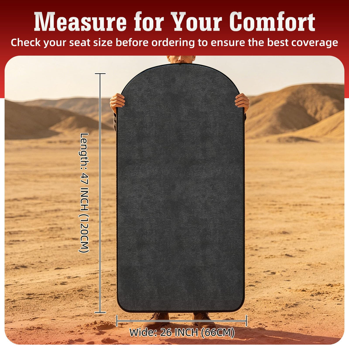 TESFEEL non-slip backing detail demonstrating secure grip on seat