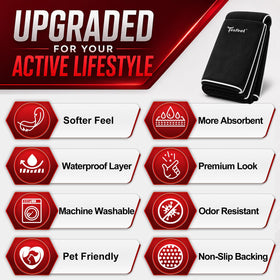 TESFEEL cover with dog on seat demonstrating hair and dirt protection