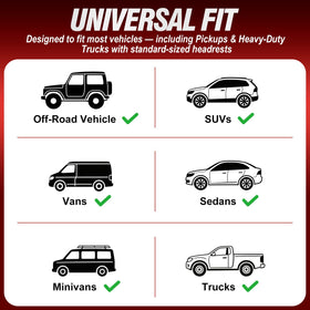 TESFEEL seat cover beside ruler to illustrate universal fit and scale