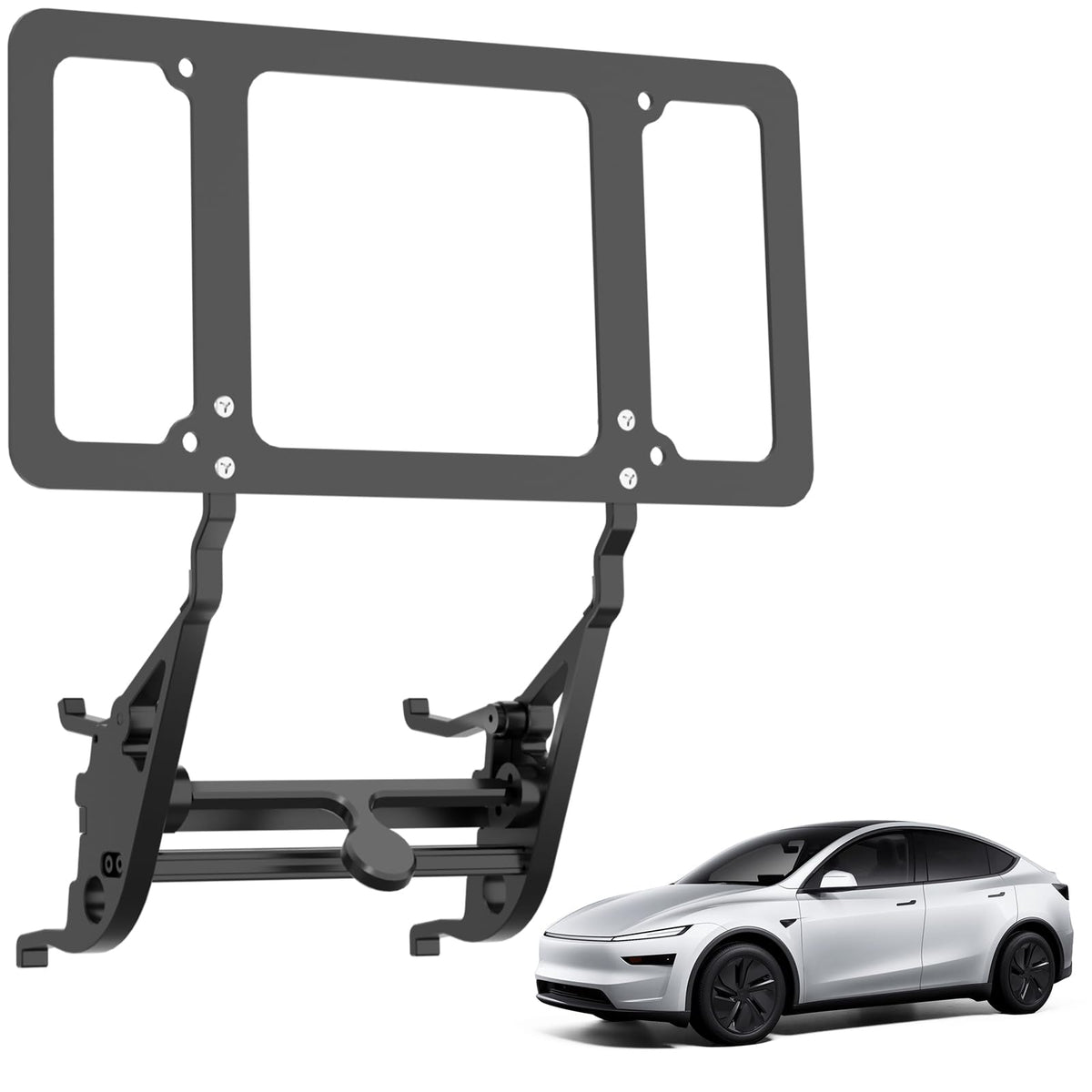 TesFram front-mounted on Model Y Juniper showing neat fit and clean look