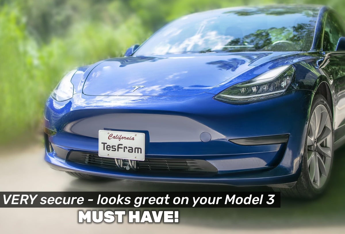 TesFram installed showing parking sensor compatibility and safety