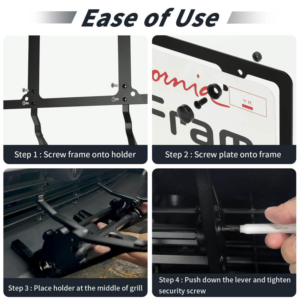 TesFram mounted with clear front camera view preserving Autopilot benefit