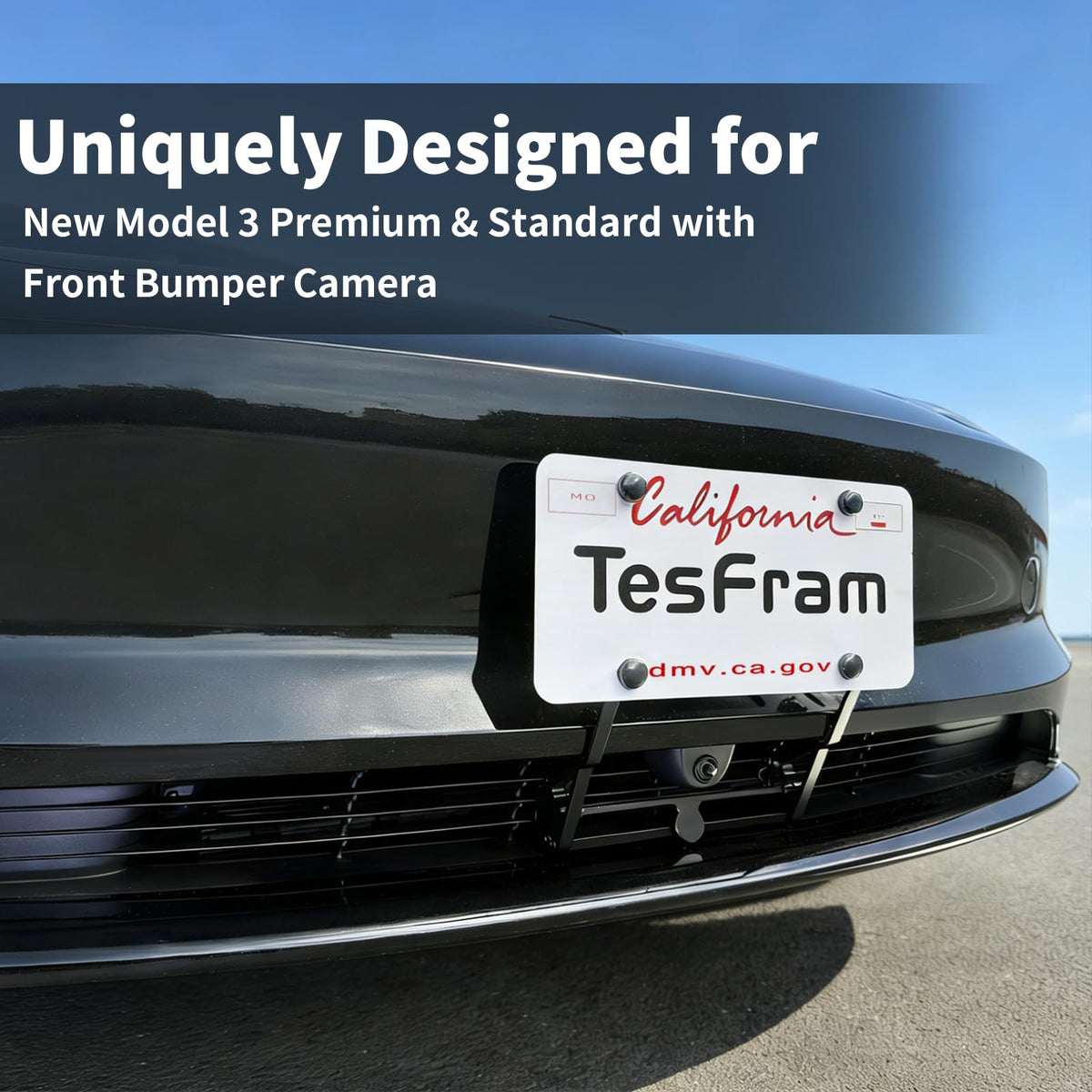 TesFram next to license plate showing scale and low-profile benefit