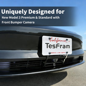 TesFram next to license plate showing scale and low-profile benefit