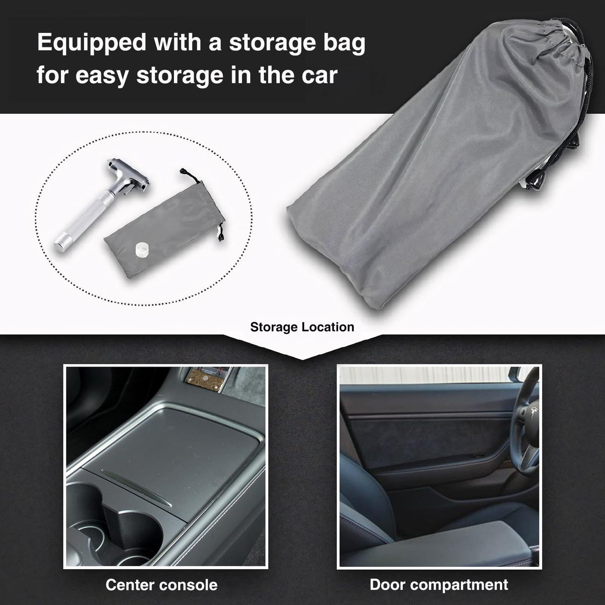Tesheer stored in glovebox offering immediate access in emergencies