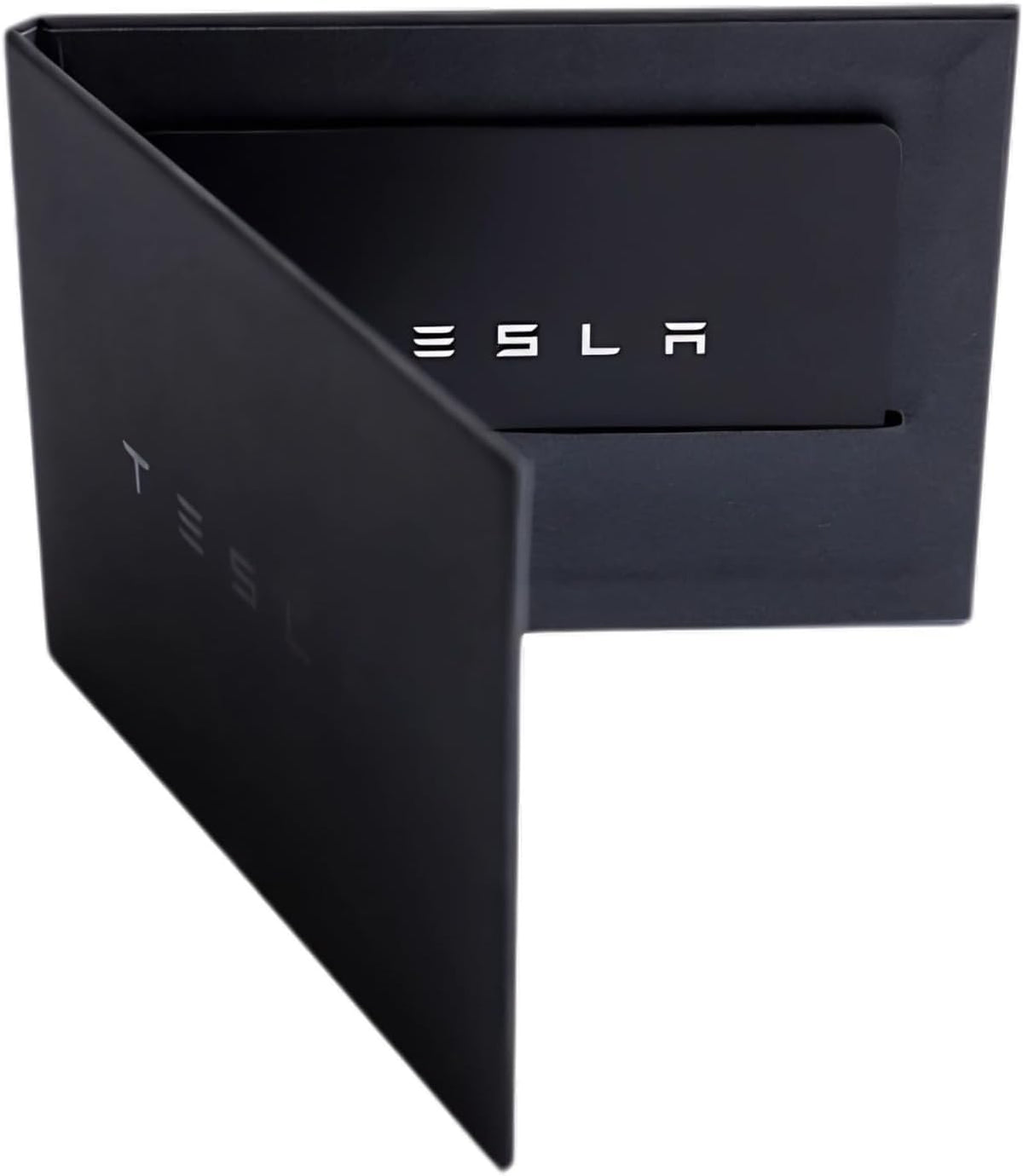 Tesla key card front view showing logo and easy identification benefit