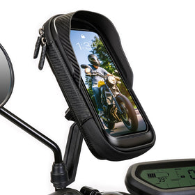TEUEN front view mounted on mirror showing secure hold and visibility