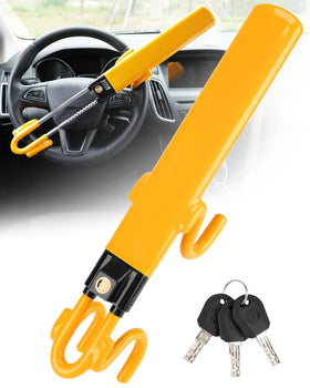 Tevlaphee front view on steering wheel showing visible deterrent benefit