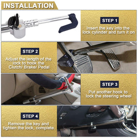 Tevlaphee lock installed on truck steering wheel for strong theft protection