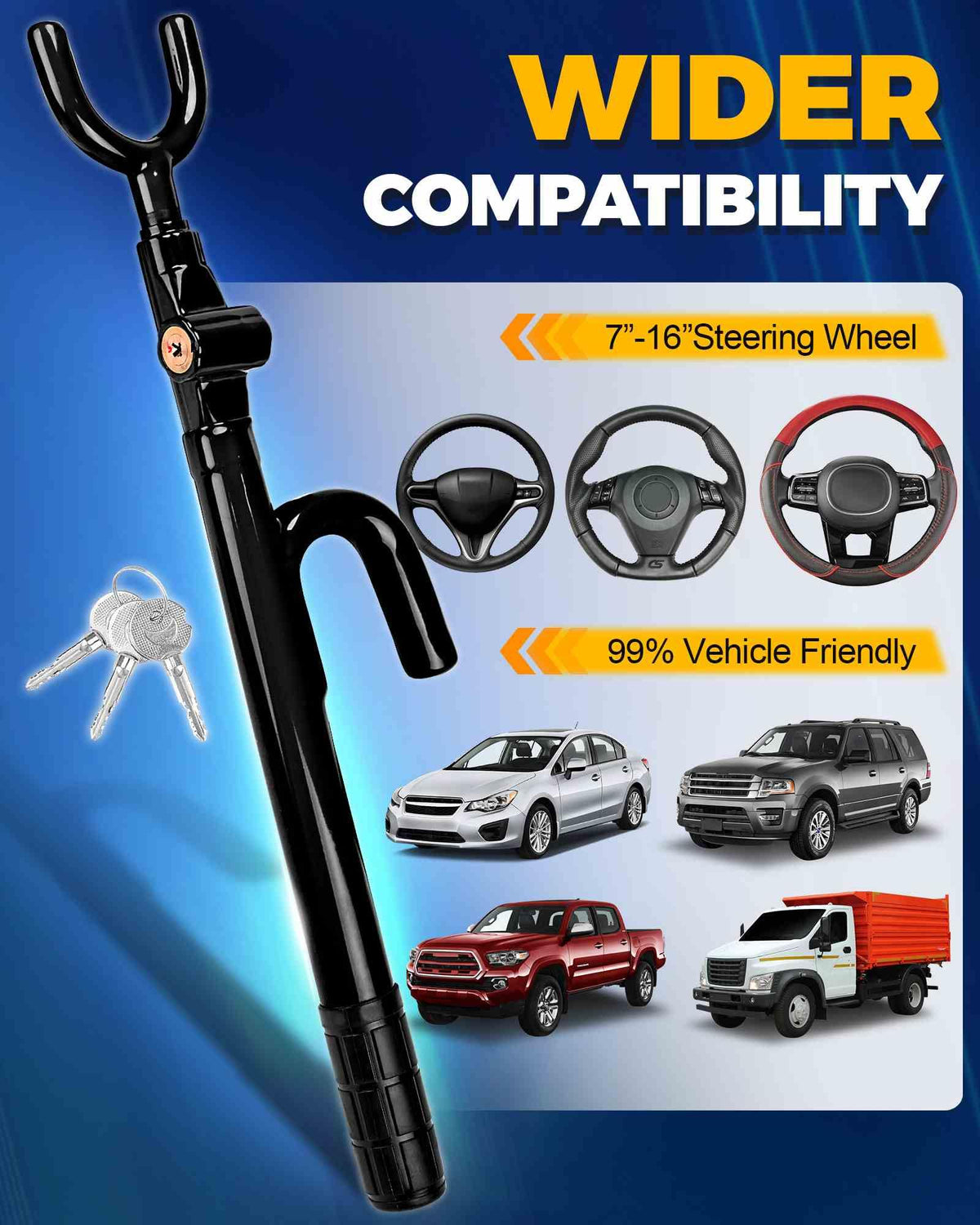 Tevlaphee installed on a steering wheel, shows easy use and clear visibility