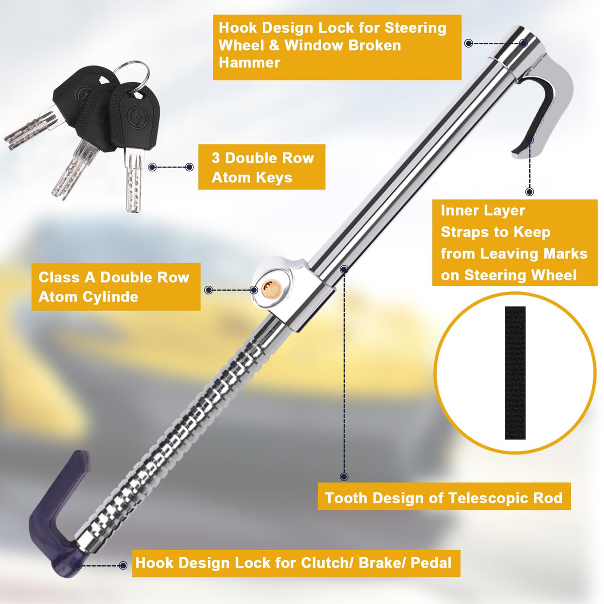 Tevlaphee three keys and adhesive pads included for convenience