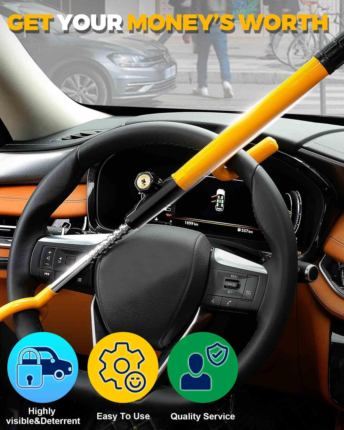 Tevlaphee stored under car seat in lifestyle scene offering discreet storage benefit