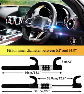 Tevlaphee size comparison beside steering wheel showing universal fit range