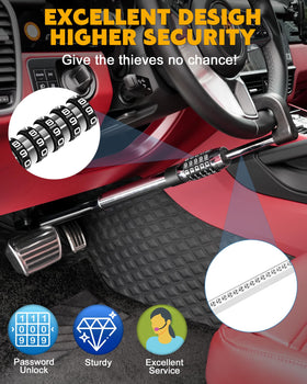 Tevlaphee folded lock stored in trunk for compact, easy transport