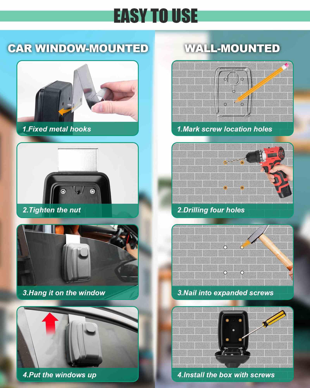 Tevlaphee wall-mounted installation offering fixed secure placement