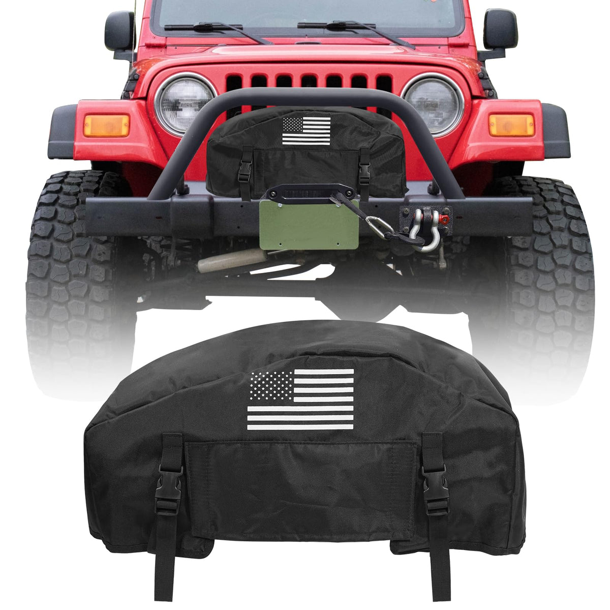 Tewgug usa-flag pattern on cover adding rugged style and visibility