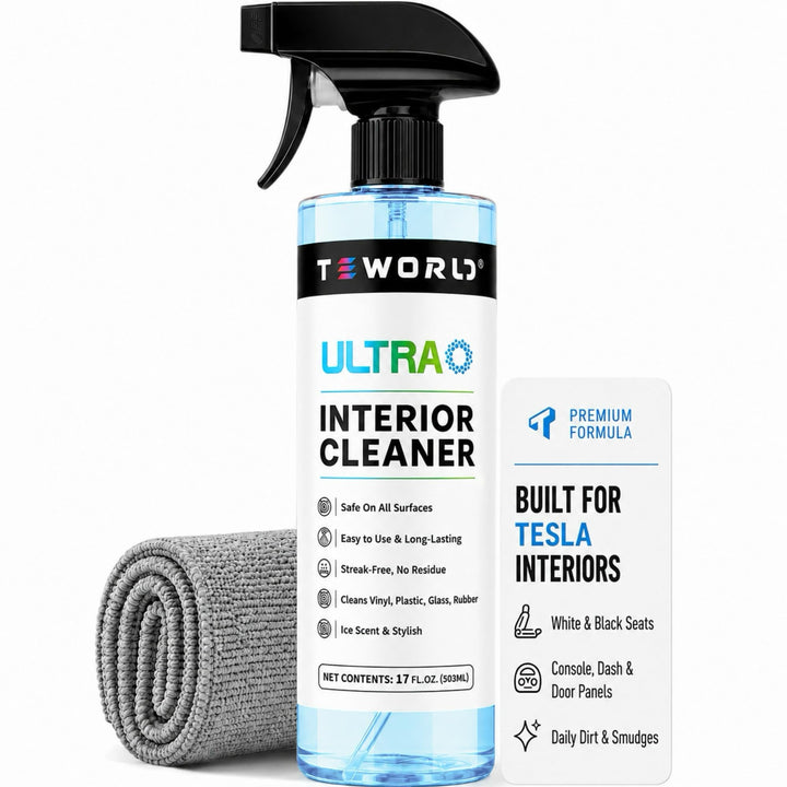 teworld front packaging showing bottle and label, clear instructions and stylish ice blue look