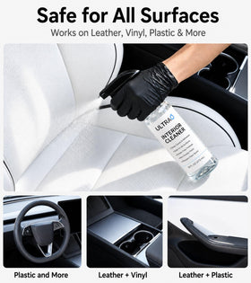 teworld detailed vegan leather texture after cleaning, preserves smooth finish