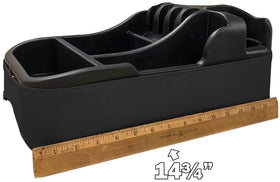 Texas Saddlebags close-up of multi-sized drink holders for spill-reduction convenience
