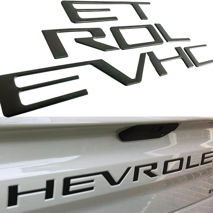 Texflic front view of matte black letters showing clean fit and sleek look