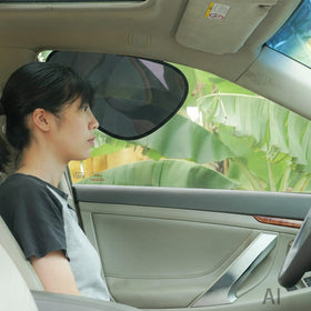 TFY front view of two sun visor extender panels showing compact packaging and easy storage benefits