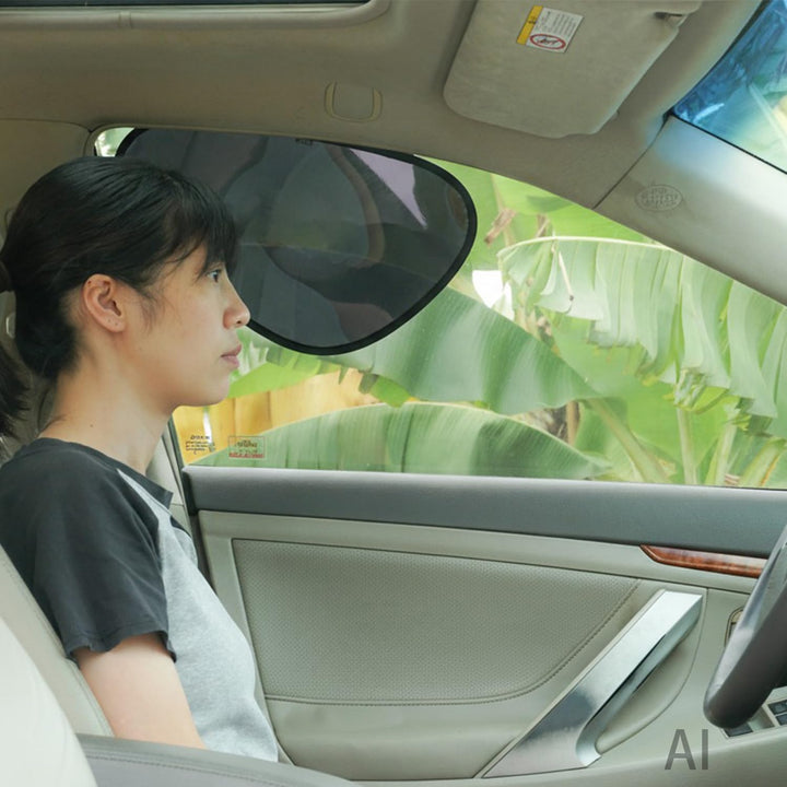 TFY front view of two sun visor extender panels showing compact packaging and easy storage benefits